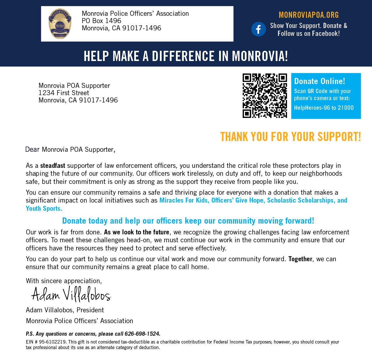 Donation Letter